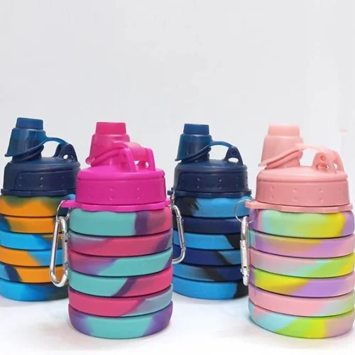 قمقمه تاشو مدل سیلیکونی گنجایش 500 میلی لیتر ا Sport folding water cup